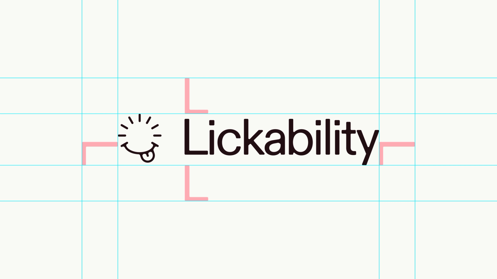 Our new logo: the word Lickability with a glyph to the left of it. The glyph is a smiling mouth with a tongue sticking out, with a semicircle of lines above it that look like a buffering or lightbulb symbol.