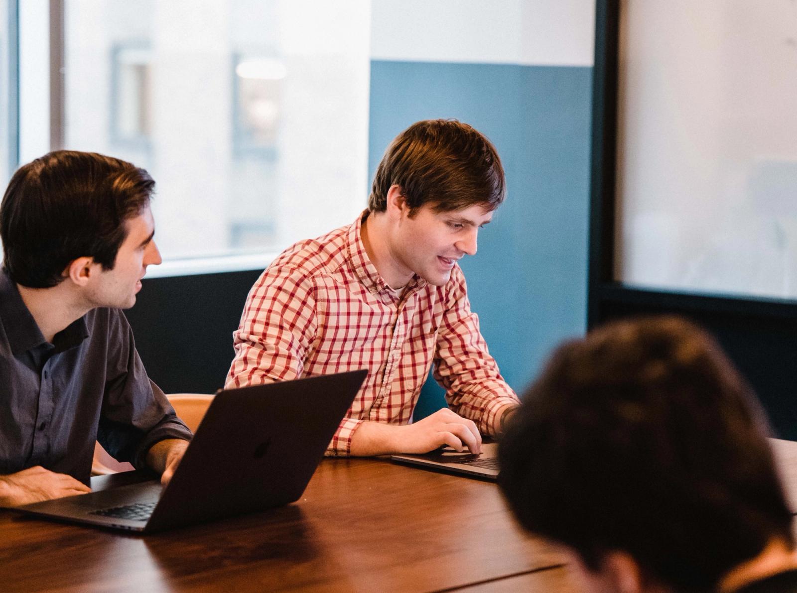 Brian and Matt in a meeting at the Lickability office.