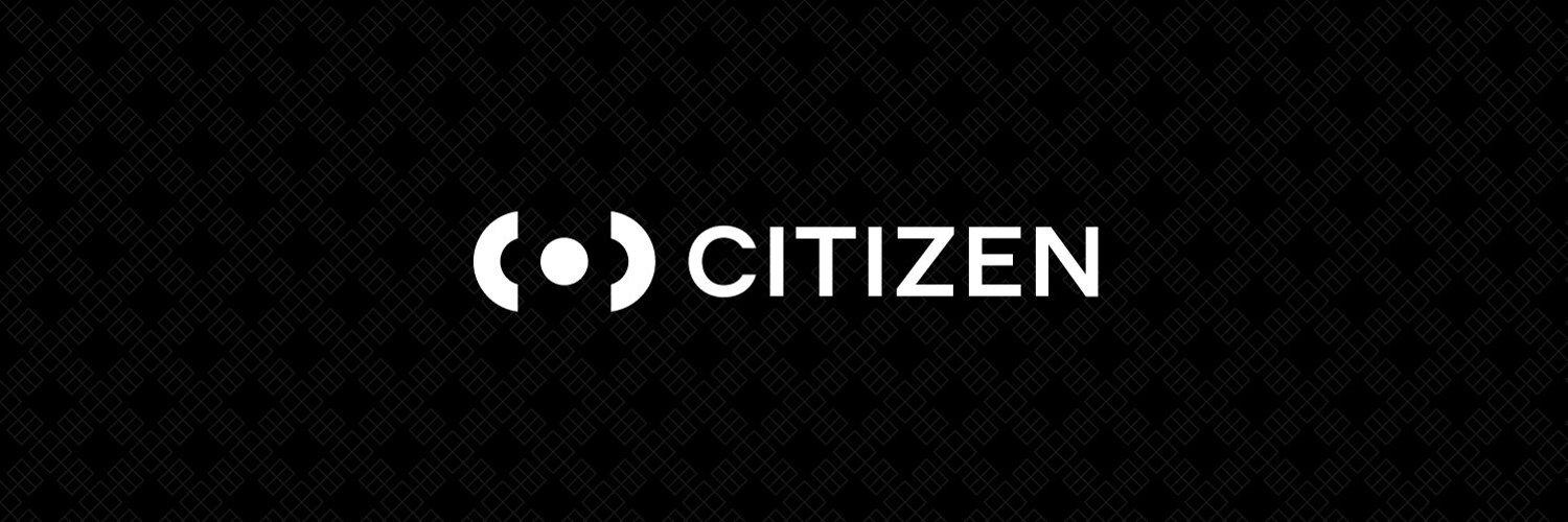 The Citizen logo in white on a black background