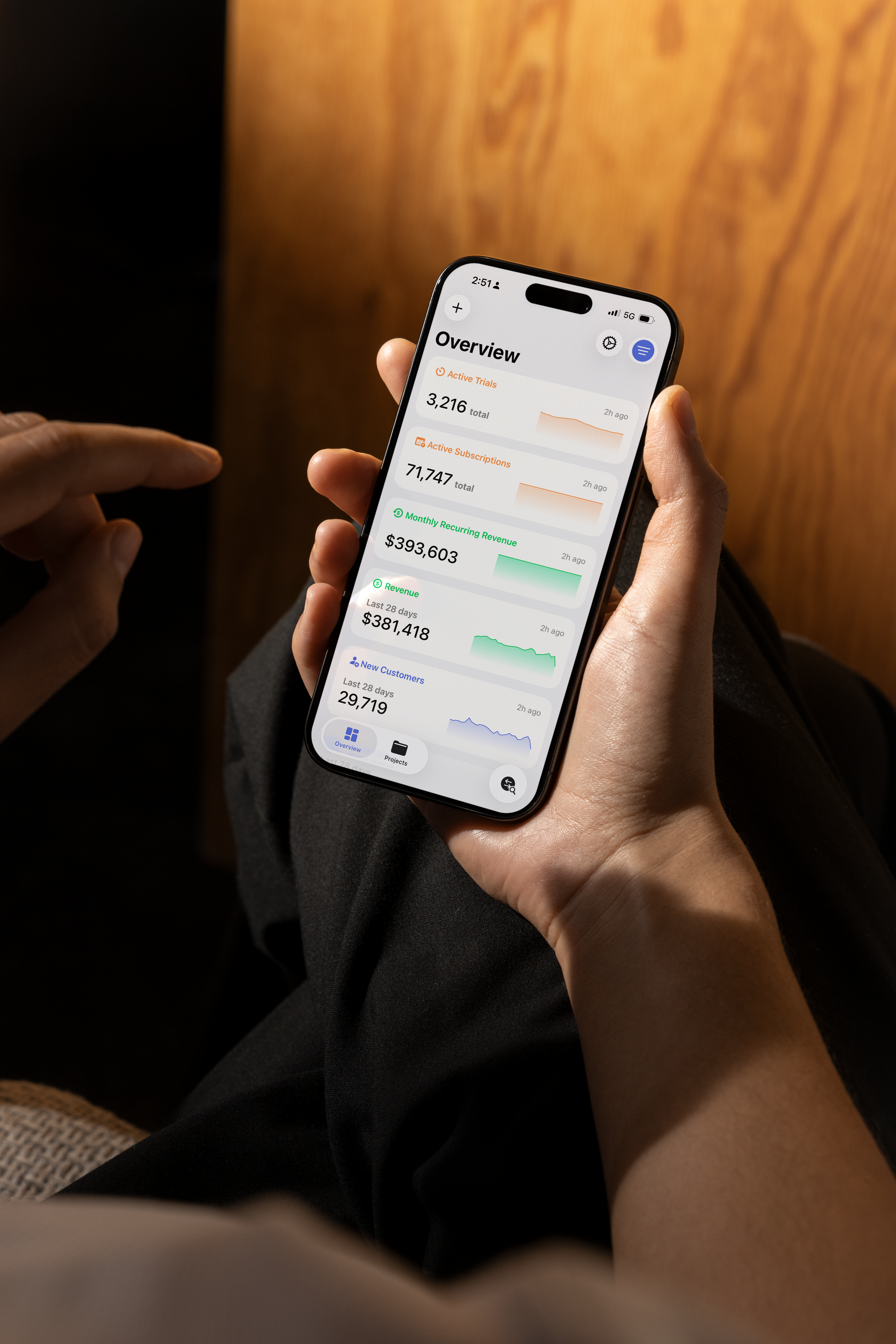 A person using the RevenueCat app.