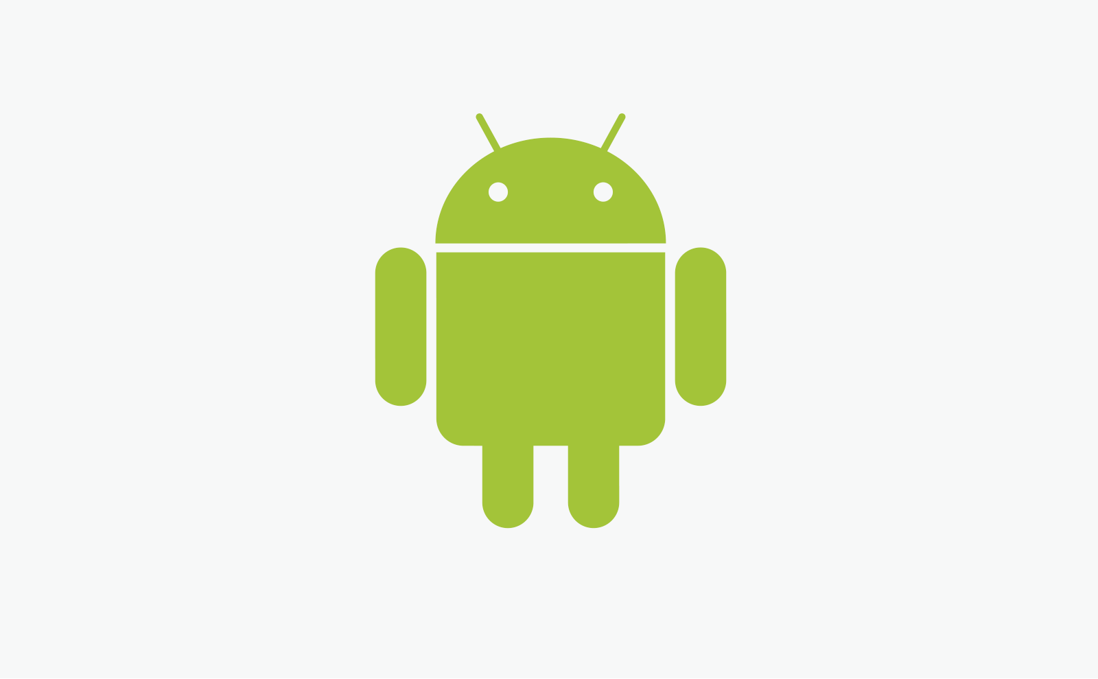 Green Android logo on a light grey background.