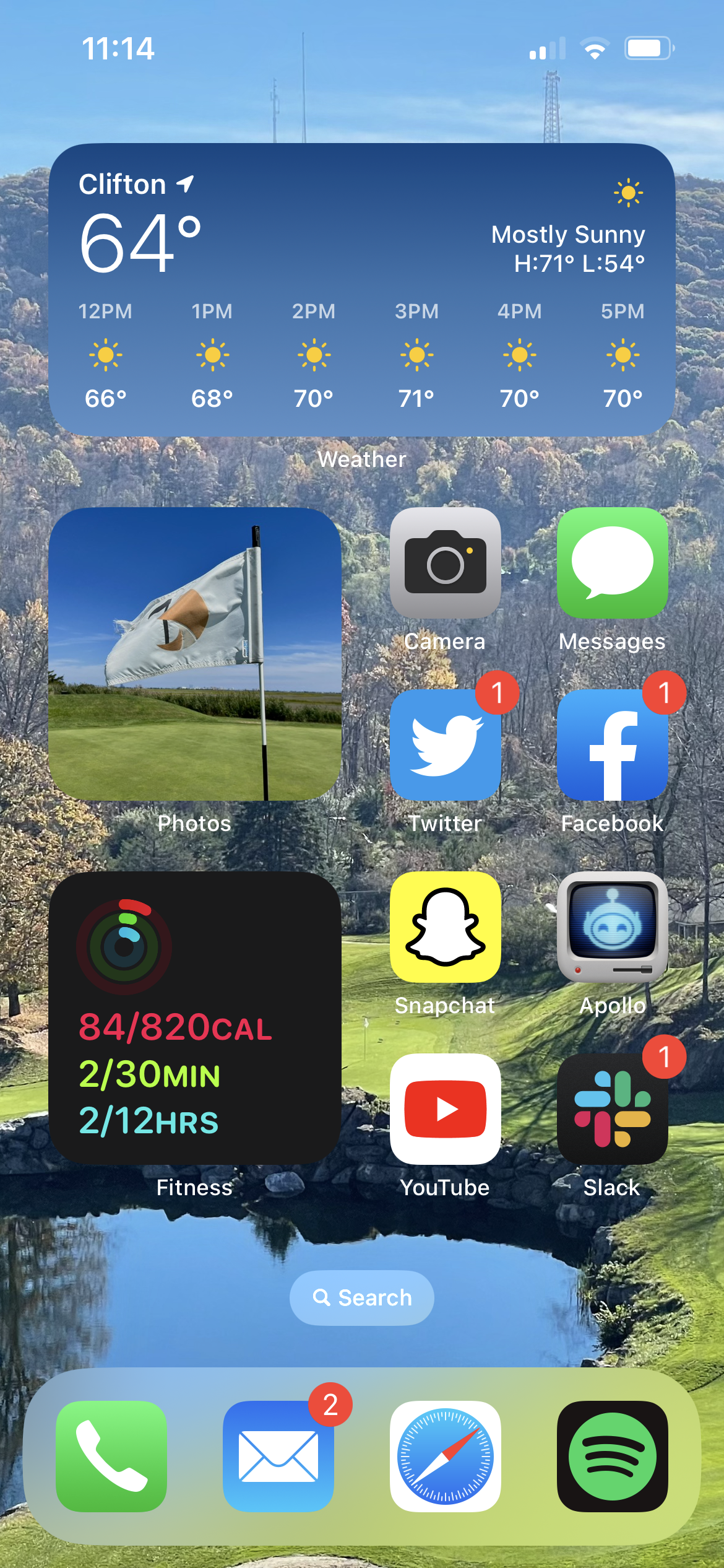 A screenshot of Tom's home screen