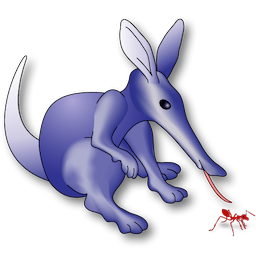 A cartoon illustration of an anteater