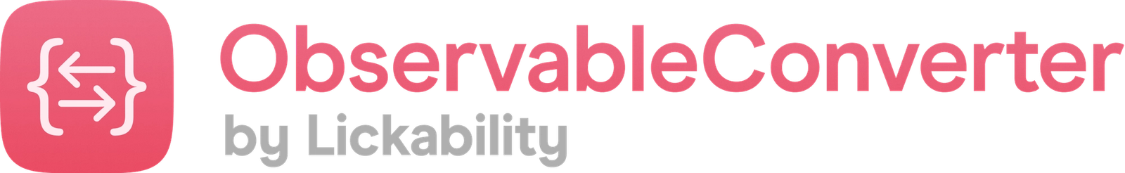 Logo lockup: ObservableConverter by Lickability