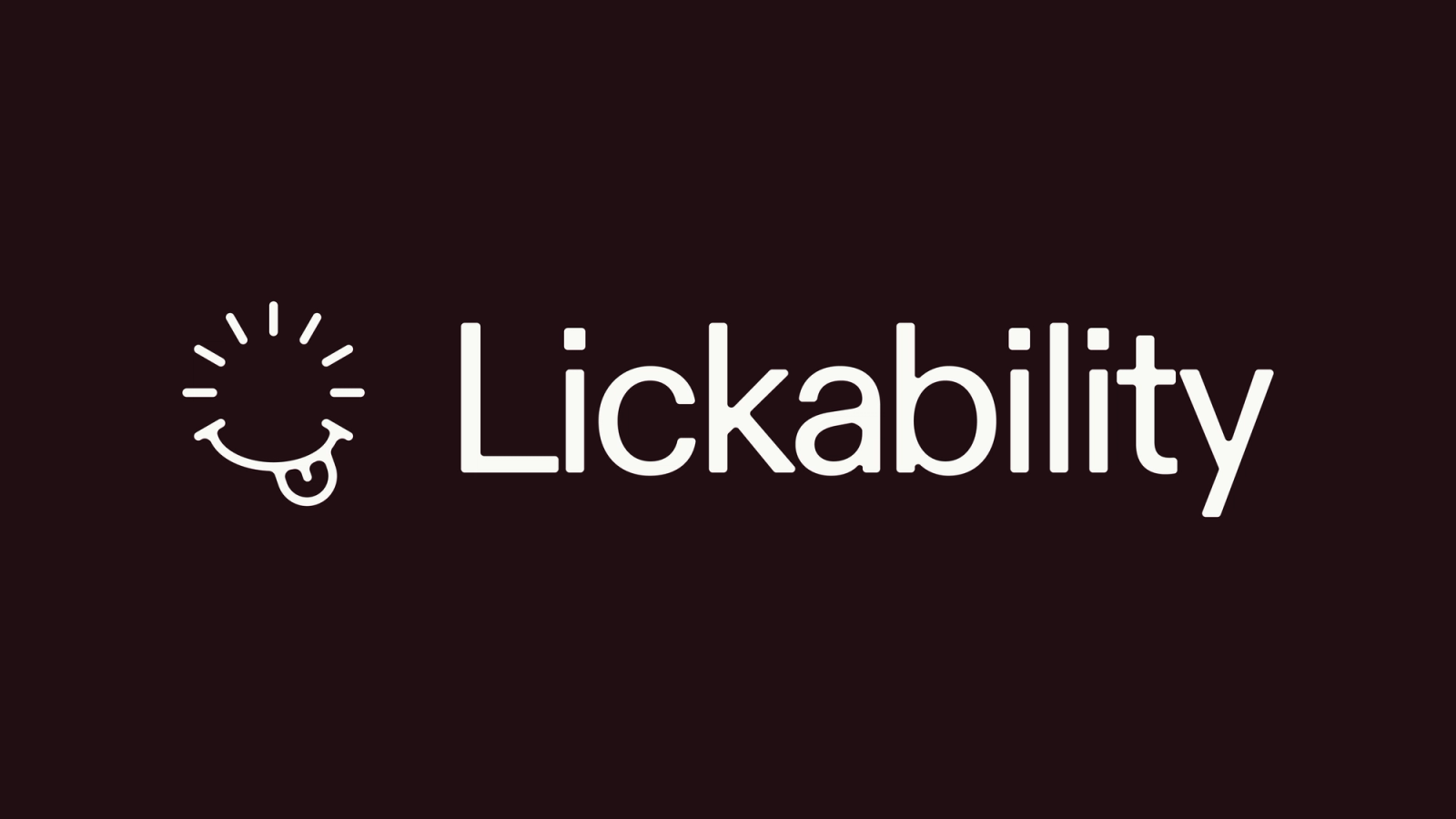 The new Lickability logo in an off-white text on a dark background.