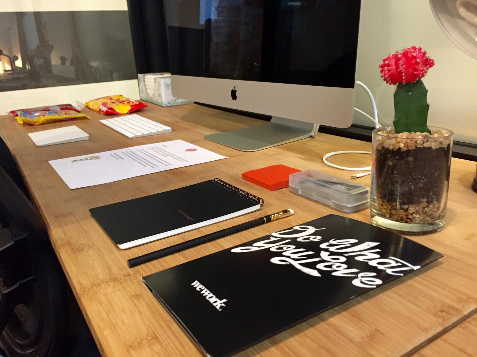 Michael Liberatore's desk on his first day at Lickability.