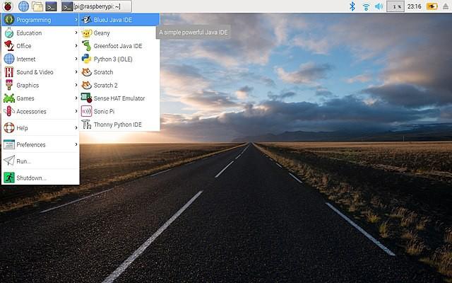 The Raspbian desktop