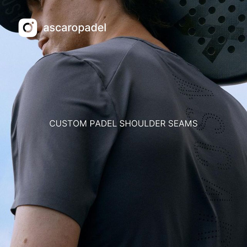 Custom padel shoulder seams