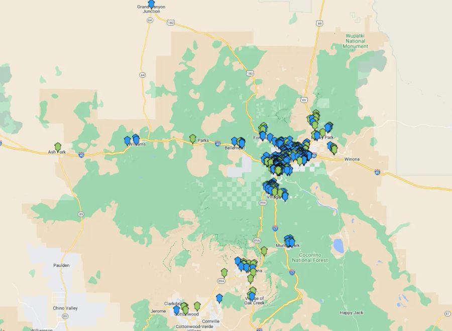Verde Valley Service Map