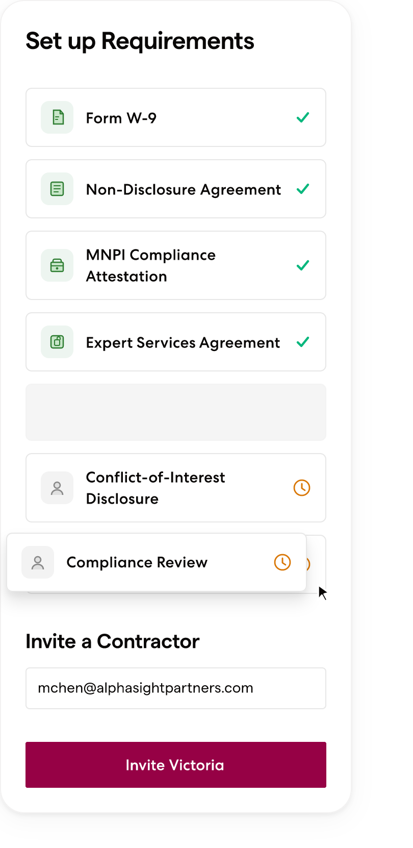 Wingspan compliance requirements tracker