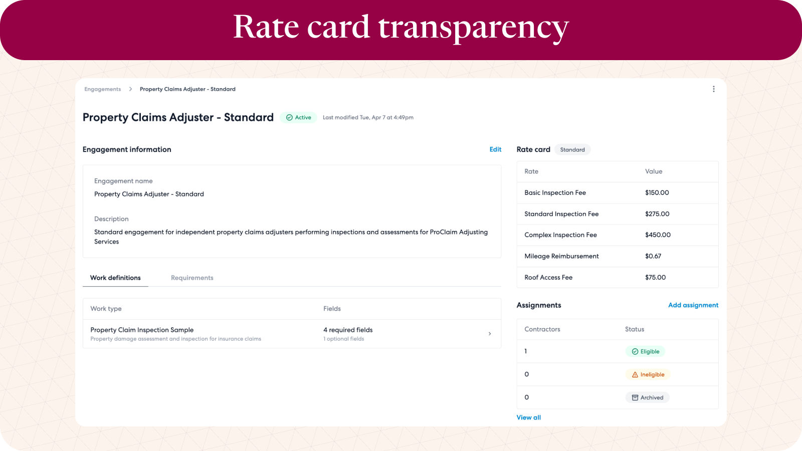 Rate card transparency