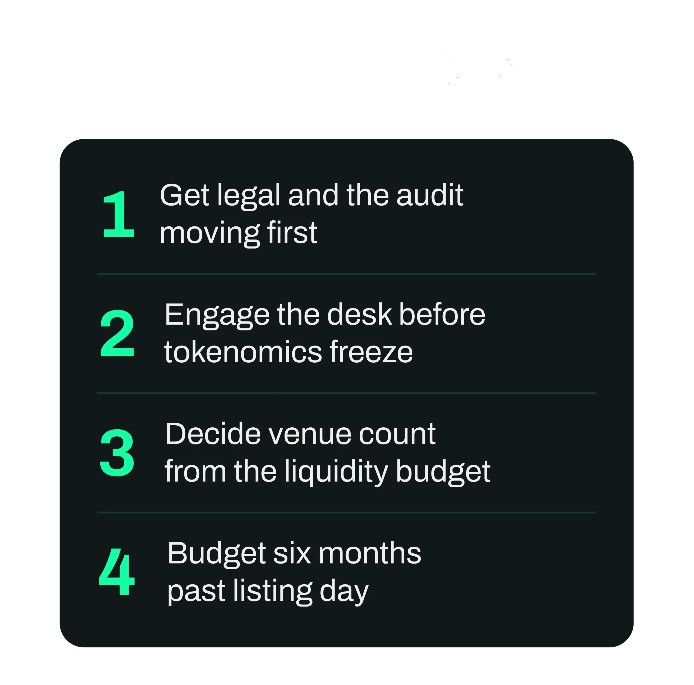 Four steps to take in order before a token launch