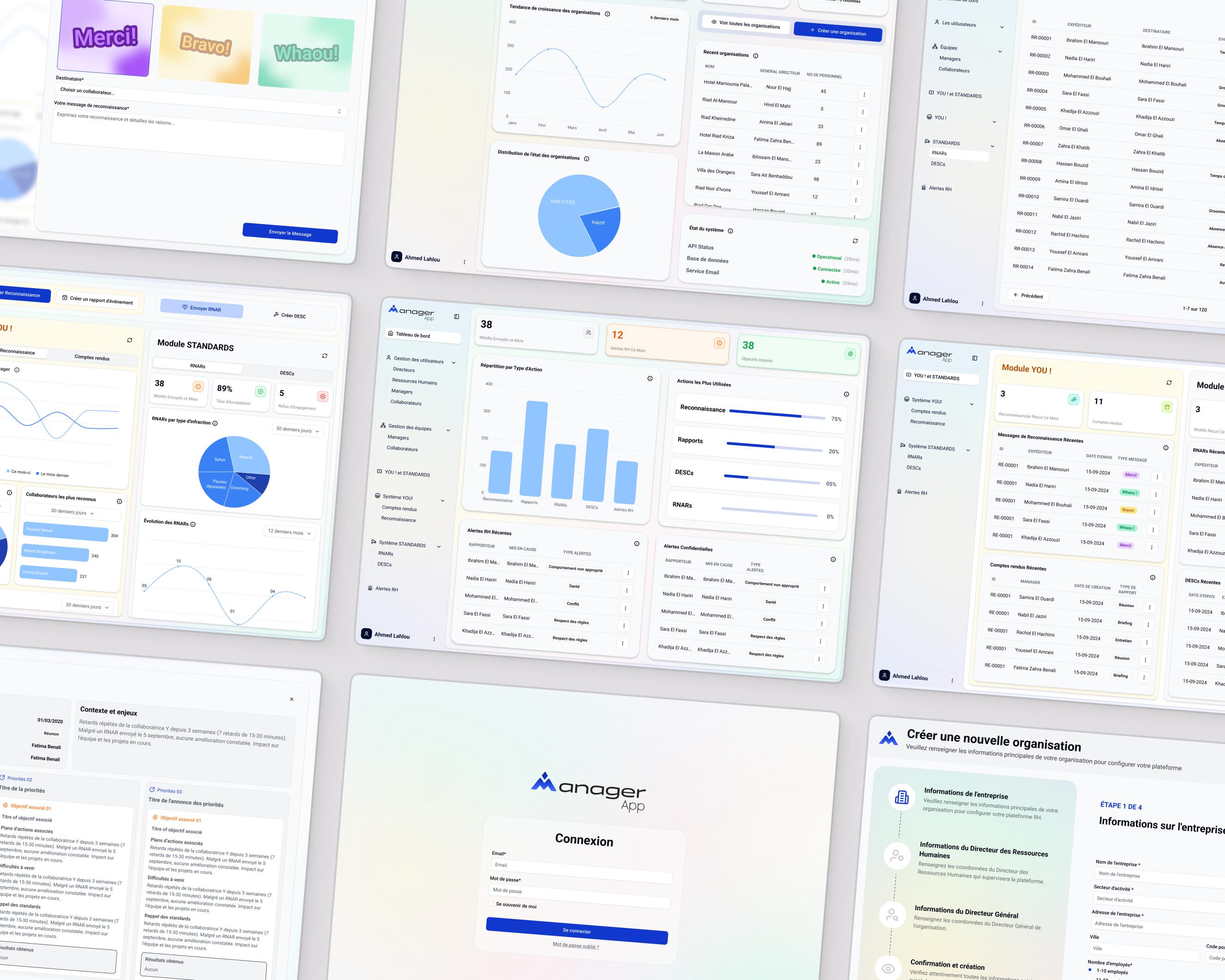 ManagerApp hotel workforce dashboards, recognition tools, and role-based workflows.