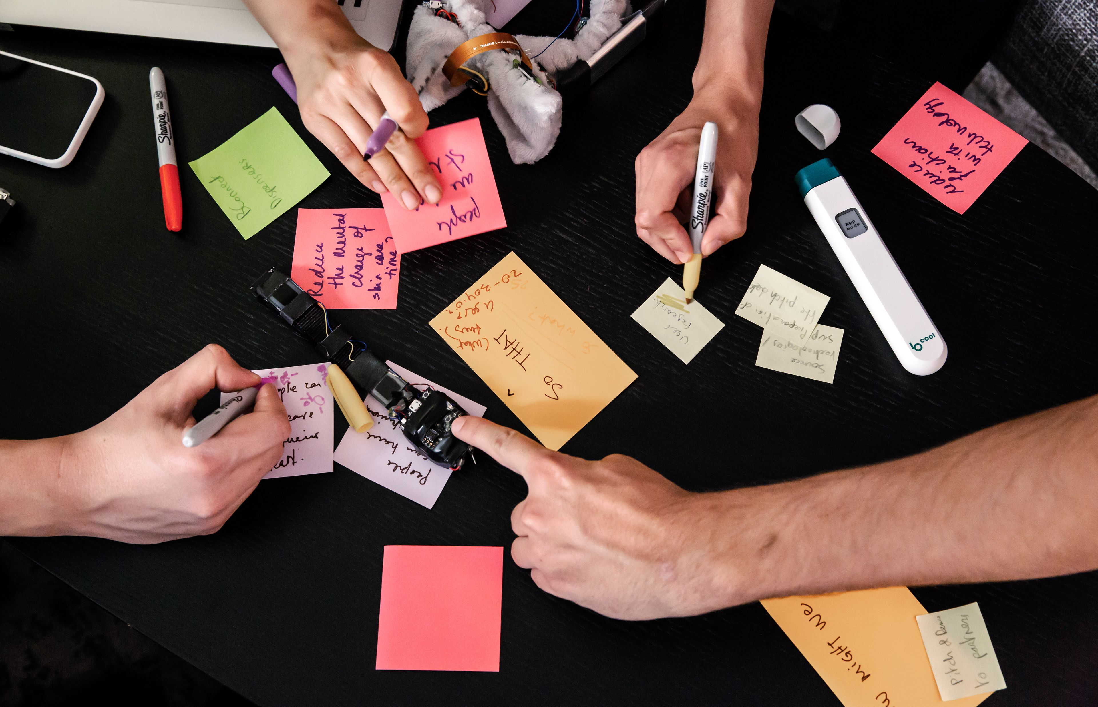 Product designers and innovators during a Design Thinking workshop