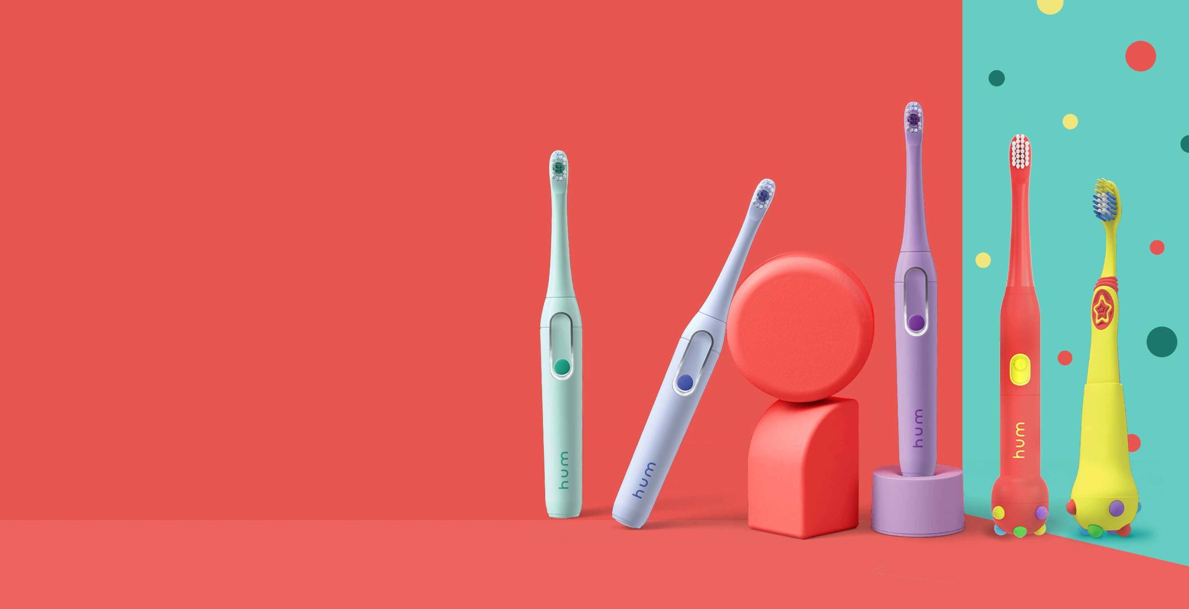 Different color Colgate hum toothbrushes