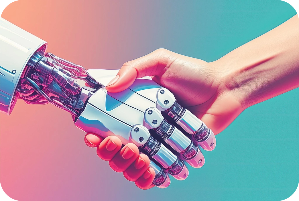 robot human handshake image