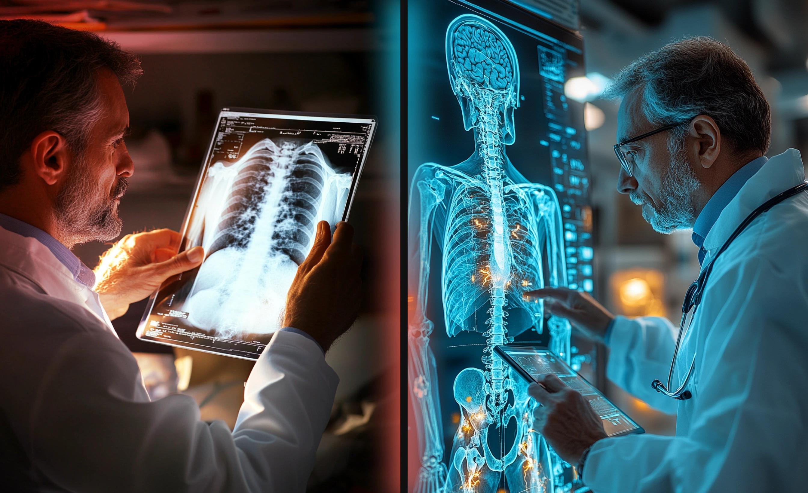 Traditional X-ray diagnosis vs AI-enhanced diagnosis