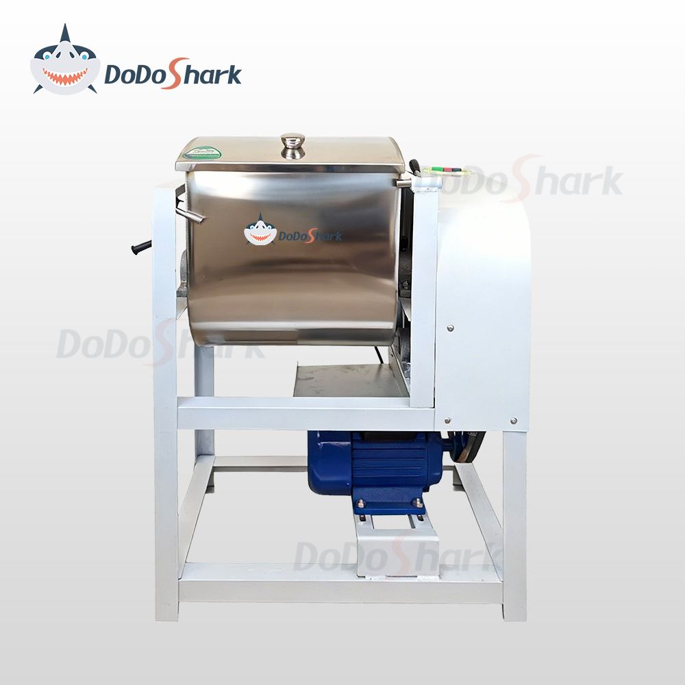 DoDoShark/commercial-stand-mounted-dough-mixer /A food processing appliance featuring a high-toughness stainless steel dough chamber