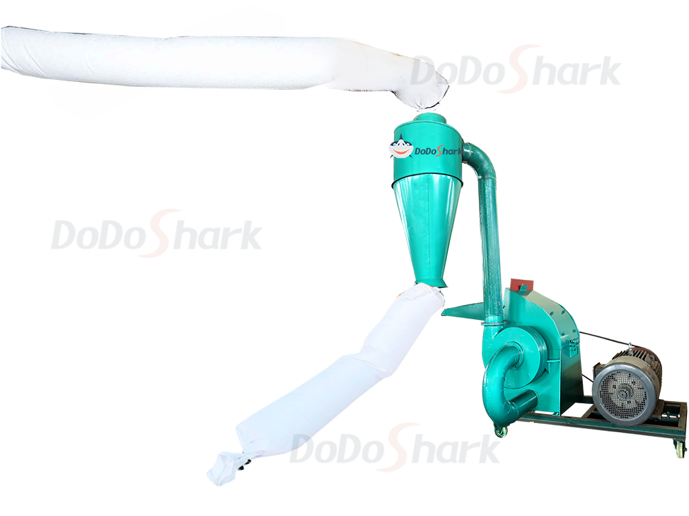 DoDoShark/Cast Iron Hammer Mill Grinder/Low-cost dual bag dust collection solution