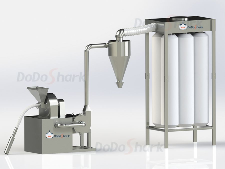 DoDoShark/SUS304 Tooth-Claw Grinder Bottom-Box Type /Grinder+ Blower + Bag Dust Collector