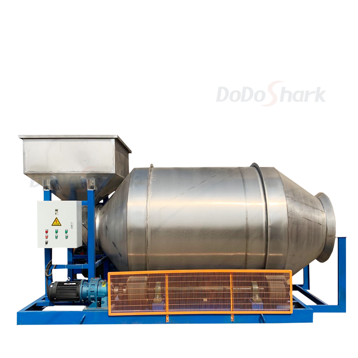 DoDoShark/Large Stainless Steel Drum Mixer /3000 litres - Carbon steel support