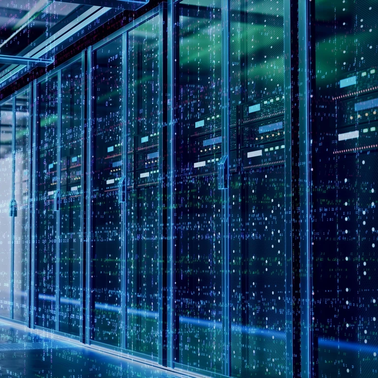 Image of servers in a data center