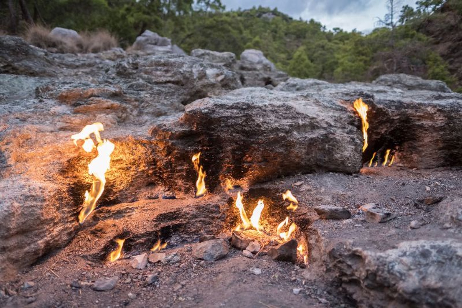 The fires of Yanartaş, said to have lit the first Olympic torch, courtesy of Adobe Stock