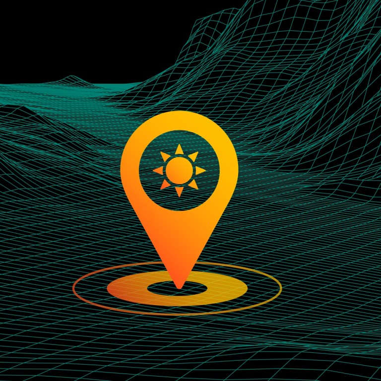 Drop-Pin graphic showing solar