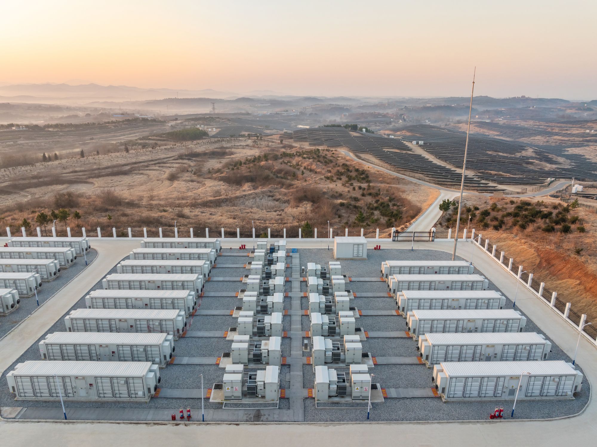 Image of a battery storage facility