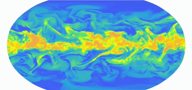 A gif depicting color motion to depict weather changes