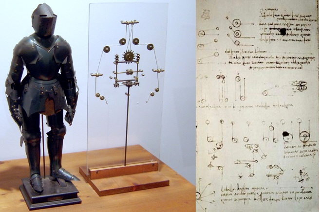 A recreation of Leonardo DaVinci’s robotic knight