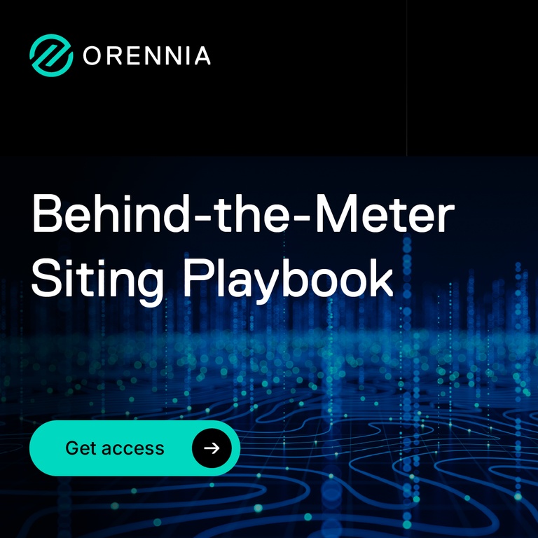 Get access to Orennia's US 2026 Behind-the-Meter Data Center Playbook focused on optimizing the siting of behind-the-meter data centers for grid shortfalls and existing demand