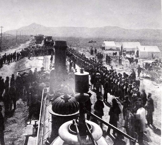 The ceremonial golden spike at Promontory Summit // PICRYL