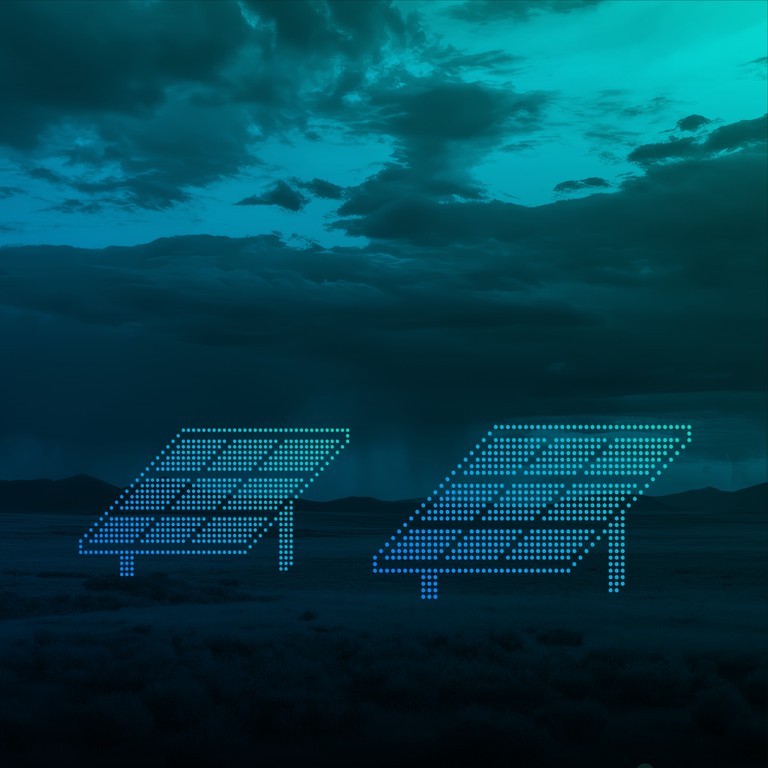 Image of solar panels in Orennia brand format