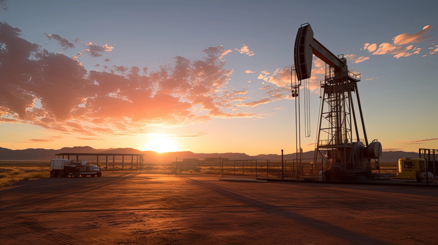 Pumpjack in the Permian Basin at Sunrise​​​​