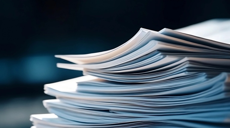 Photo of a stack of paper