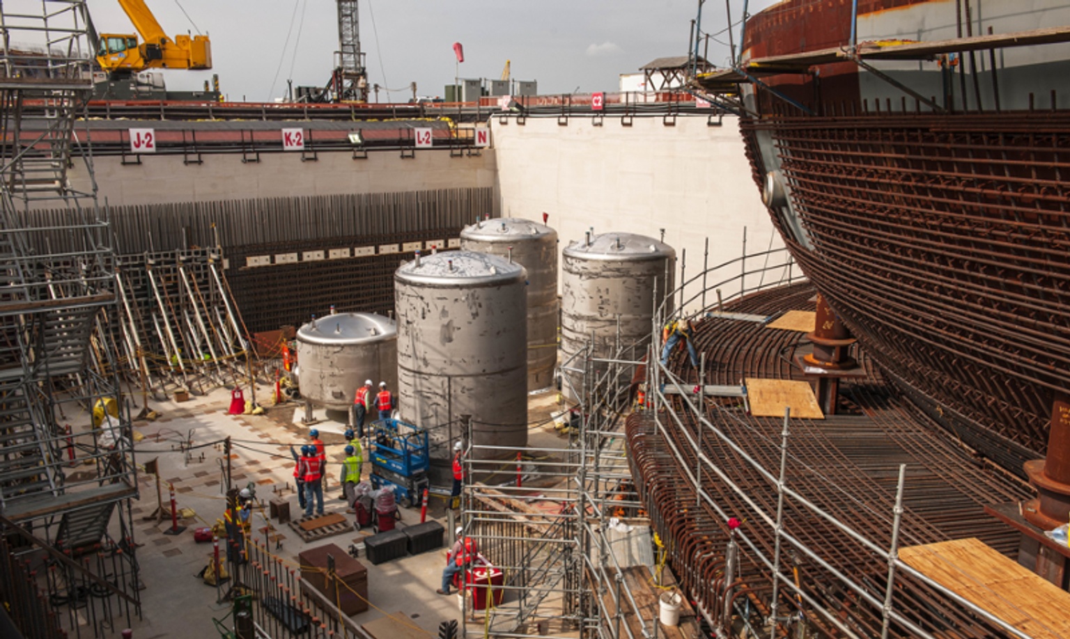 Vogtle Unit 3 processing tanks inside the reactor building courtesy of the US Nuclear Regulatory Commission, Georgia Power Company