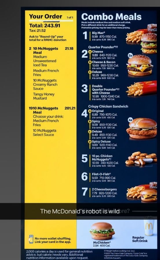 Image of the McDonald's AI bot error on McNuggets order