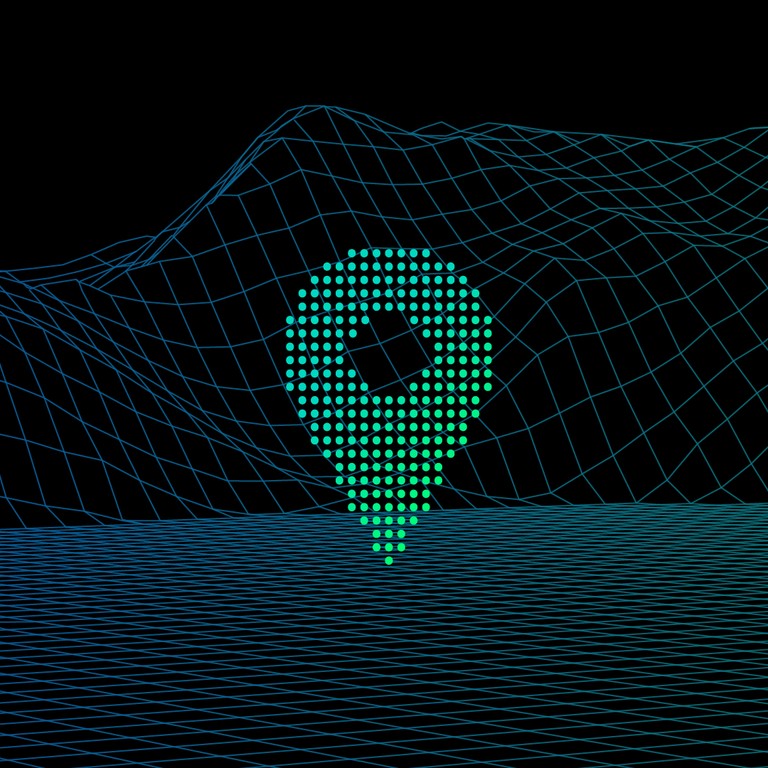 Stylized image of drop-pin on topographical map
