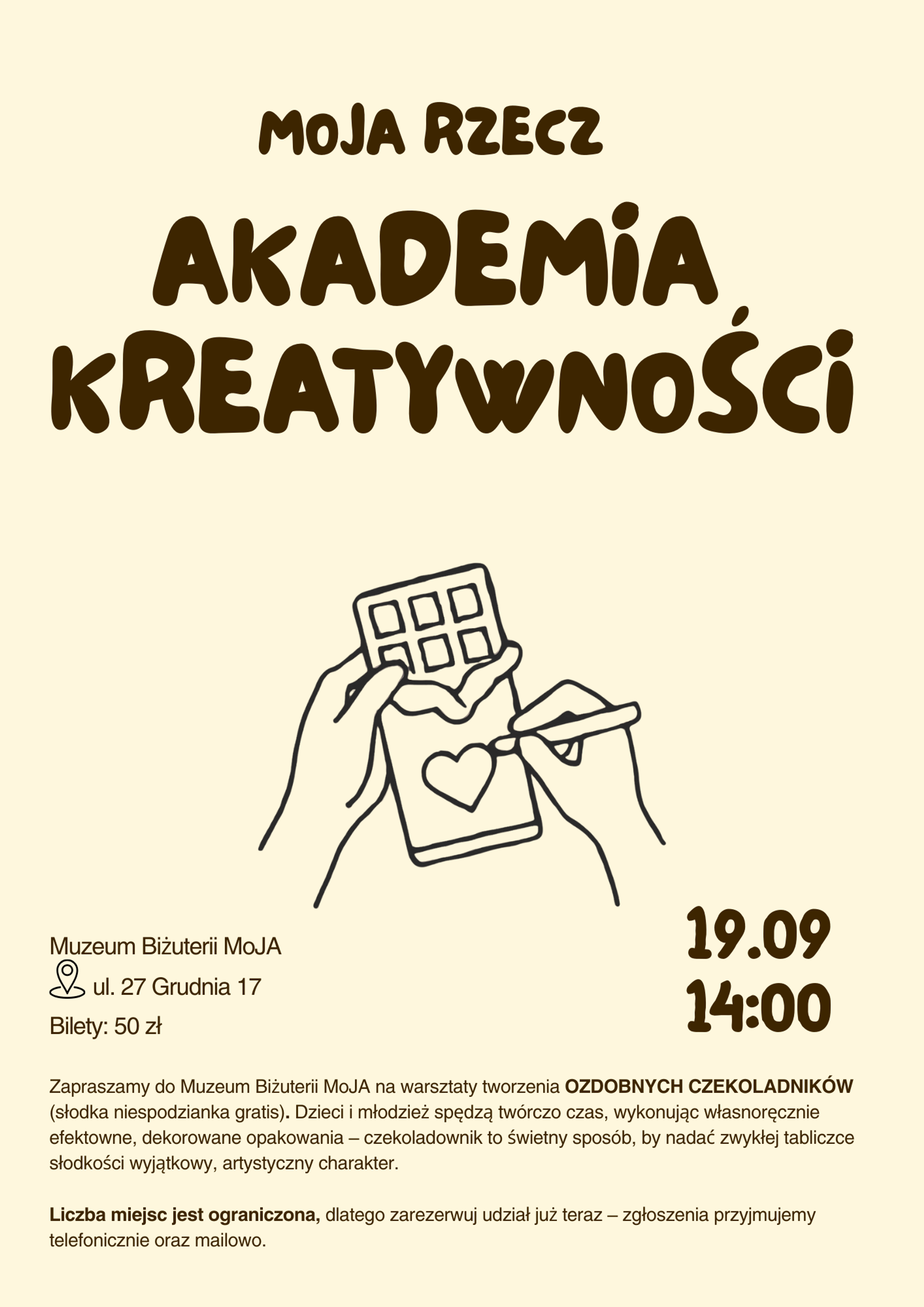 Akademia kreatywności. Warsztaty: to MoJA rzecz!