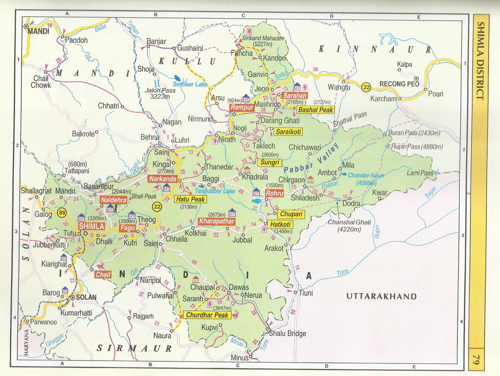 Map Of Shimla District Himachal Pradesh Bhimakali Temple: Jewel Of The Himalayas