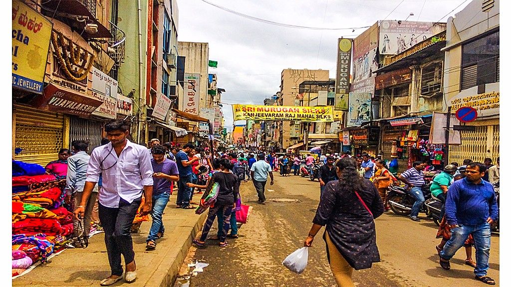 One of the old market (pette) in Bengaluru