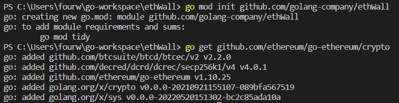 Program to Generate Ethereum Wallets using Golang
