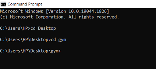 create a directory named ‘gym’.
