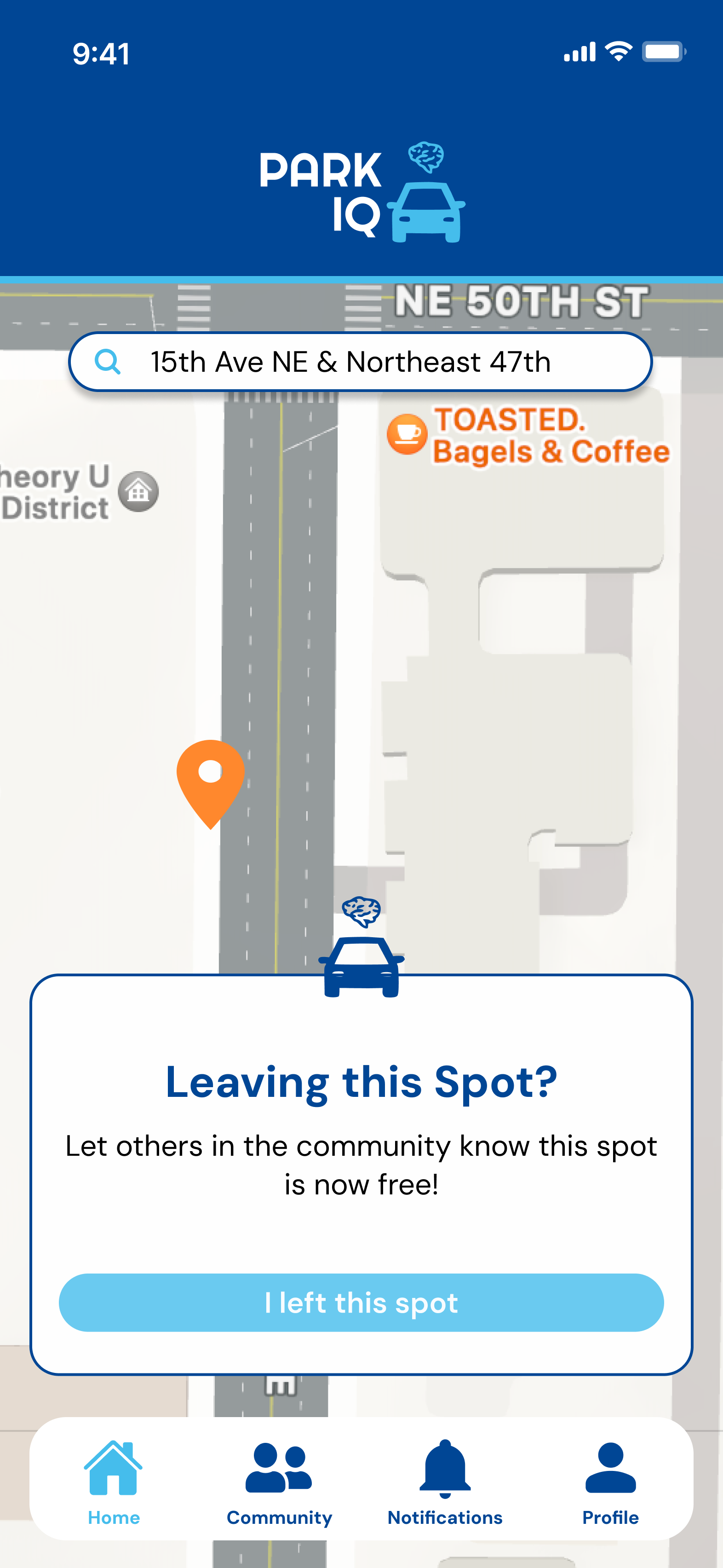 leaving spot screen