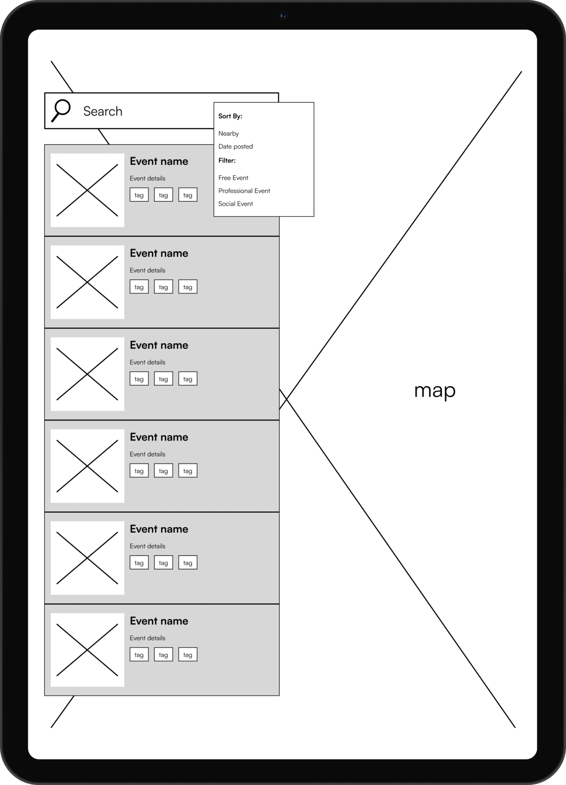 ForeFlight events wireframe