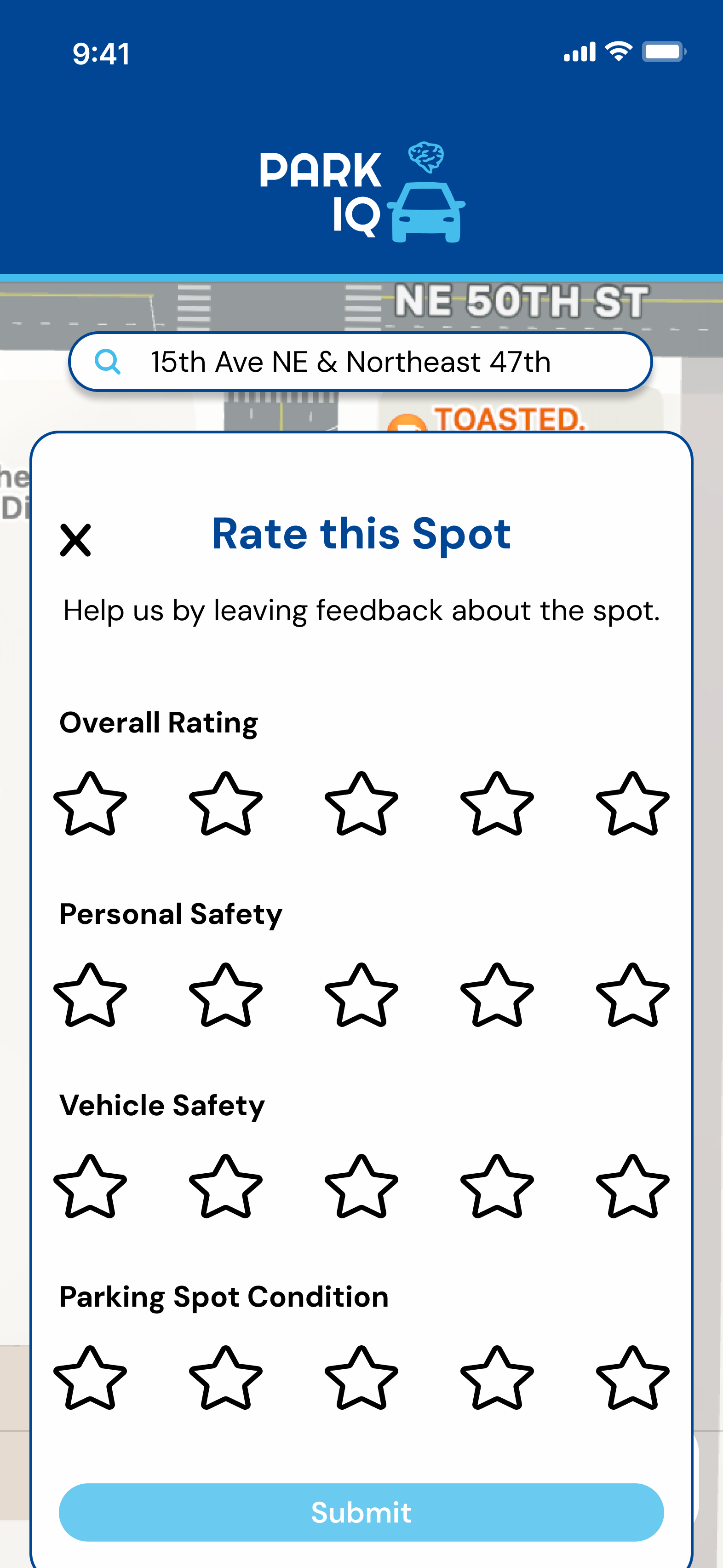 rating spot screen
