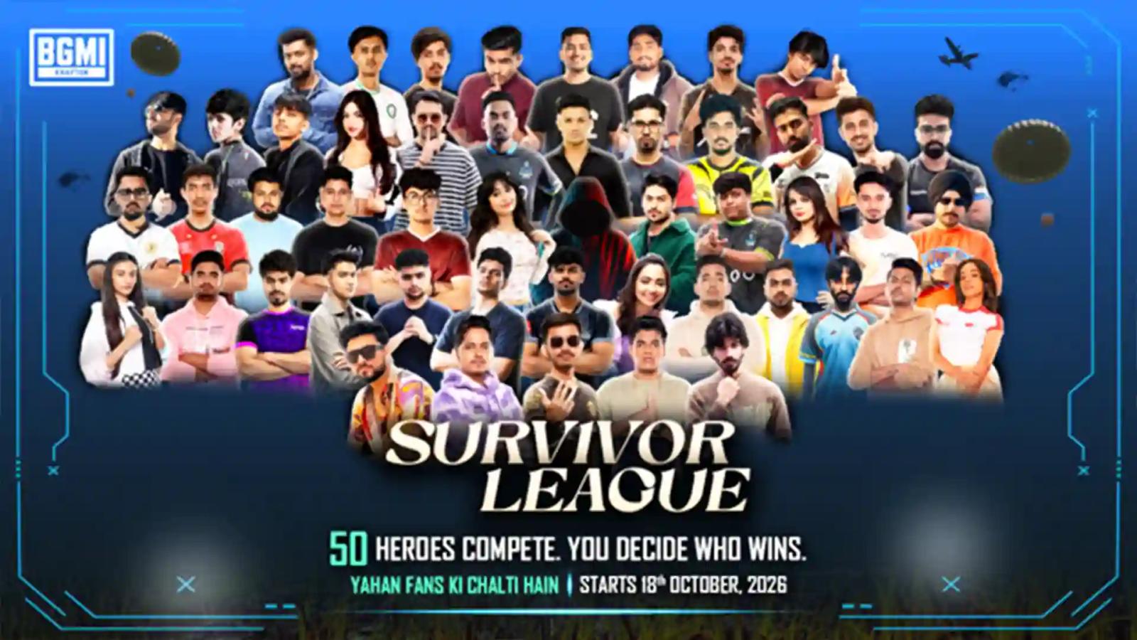 KRAFTON India Launches BGMI Survivor League: 50 Creators, ₹70 Lakh Prize Pool and a Leaderboard Fans Control