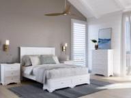 Plimmerton white bedroom suite with the bed frame as hero.