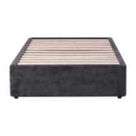 Devonport kitset bed base in Dune Carbon Black, king single size.